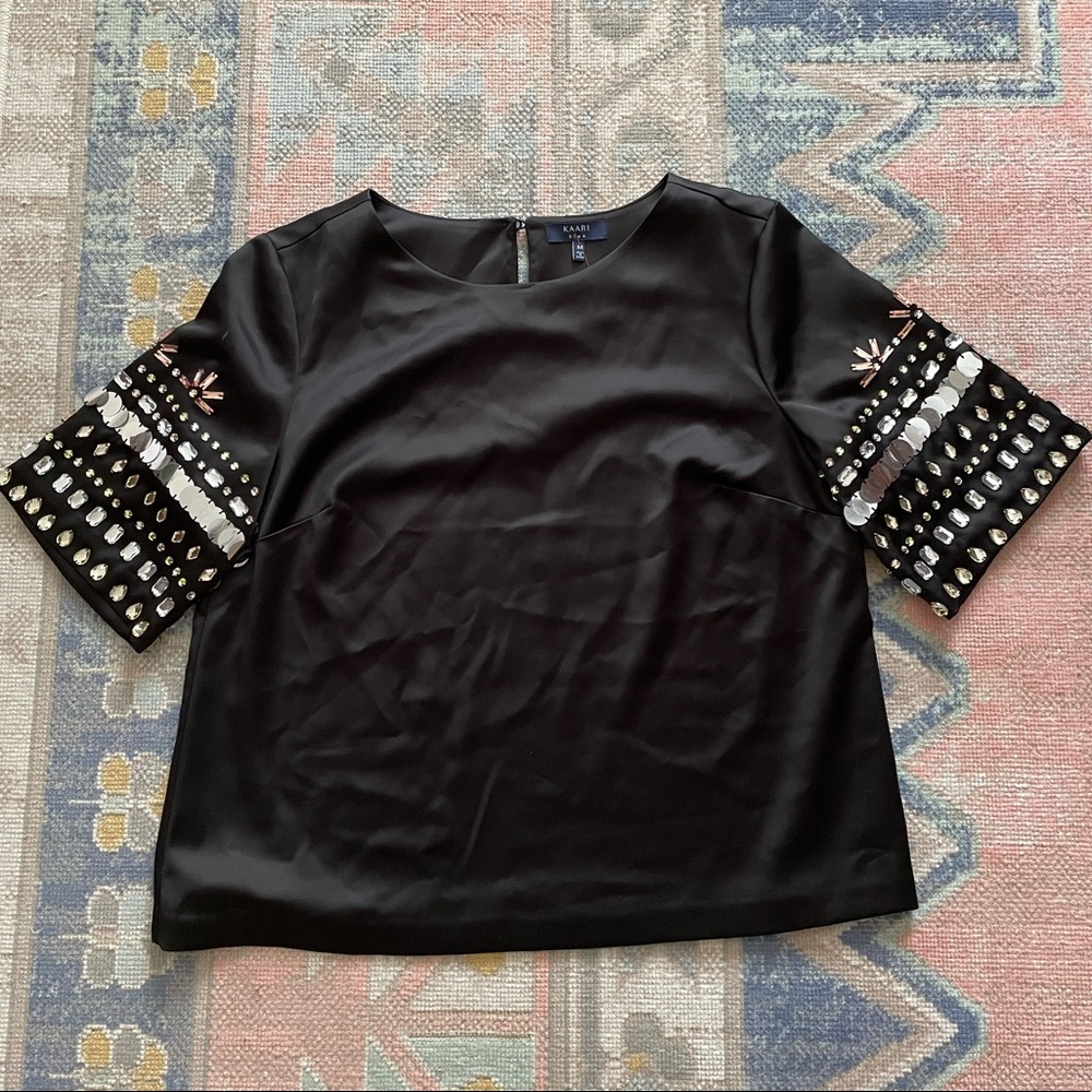Kaari Blue Sequined Top